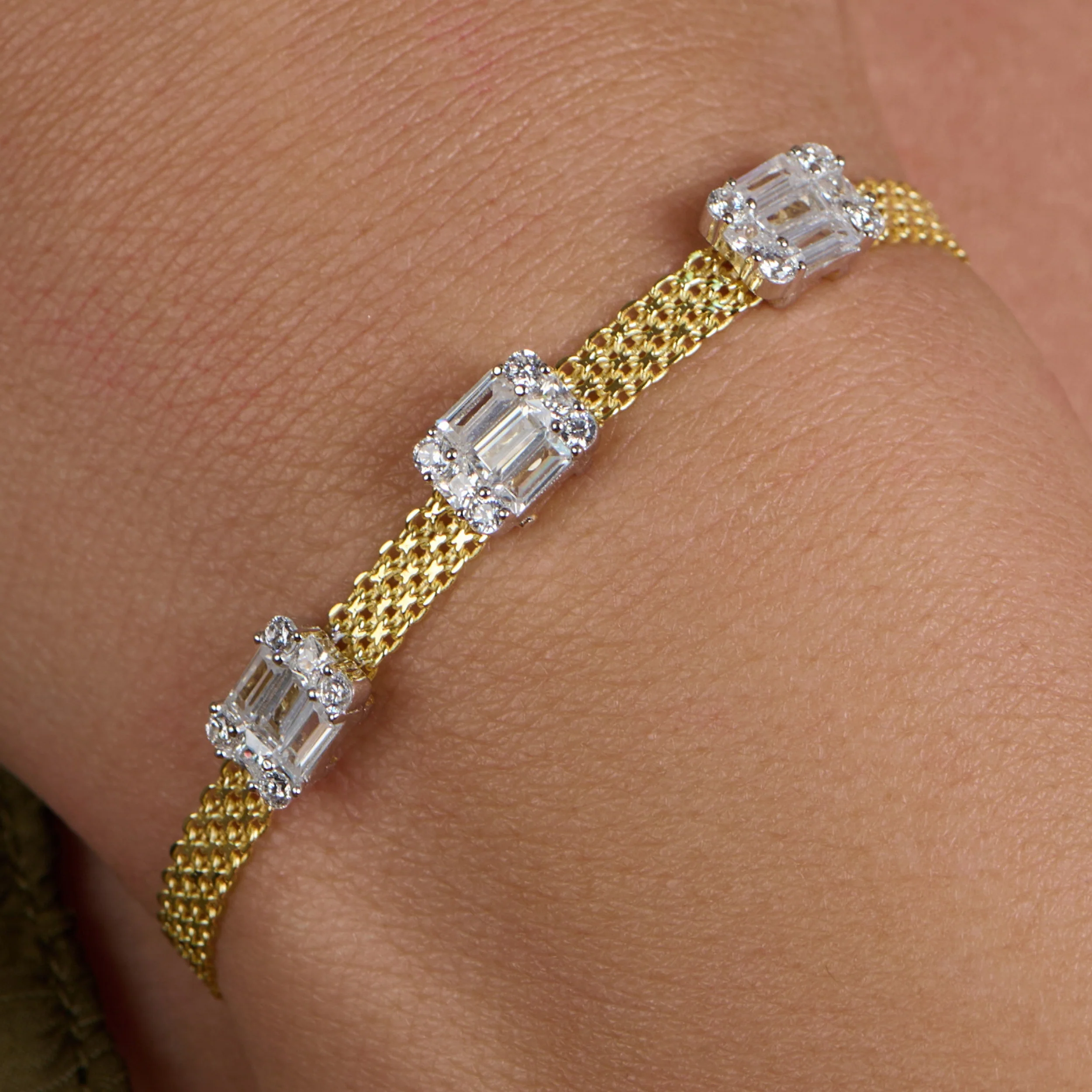 Triple Emerald Cut Bracelet - Image 2