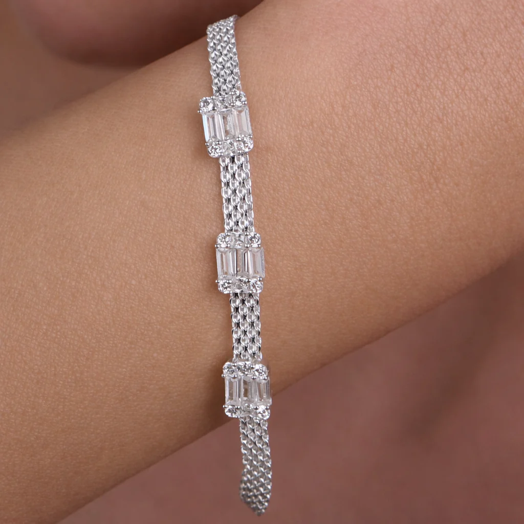 Triple Emerald Cut Bracelet - Image 4