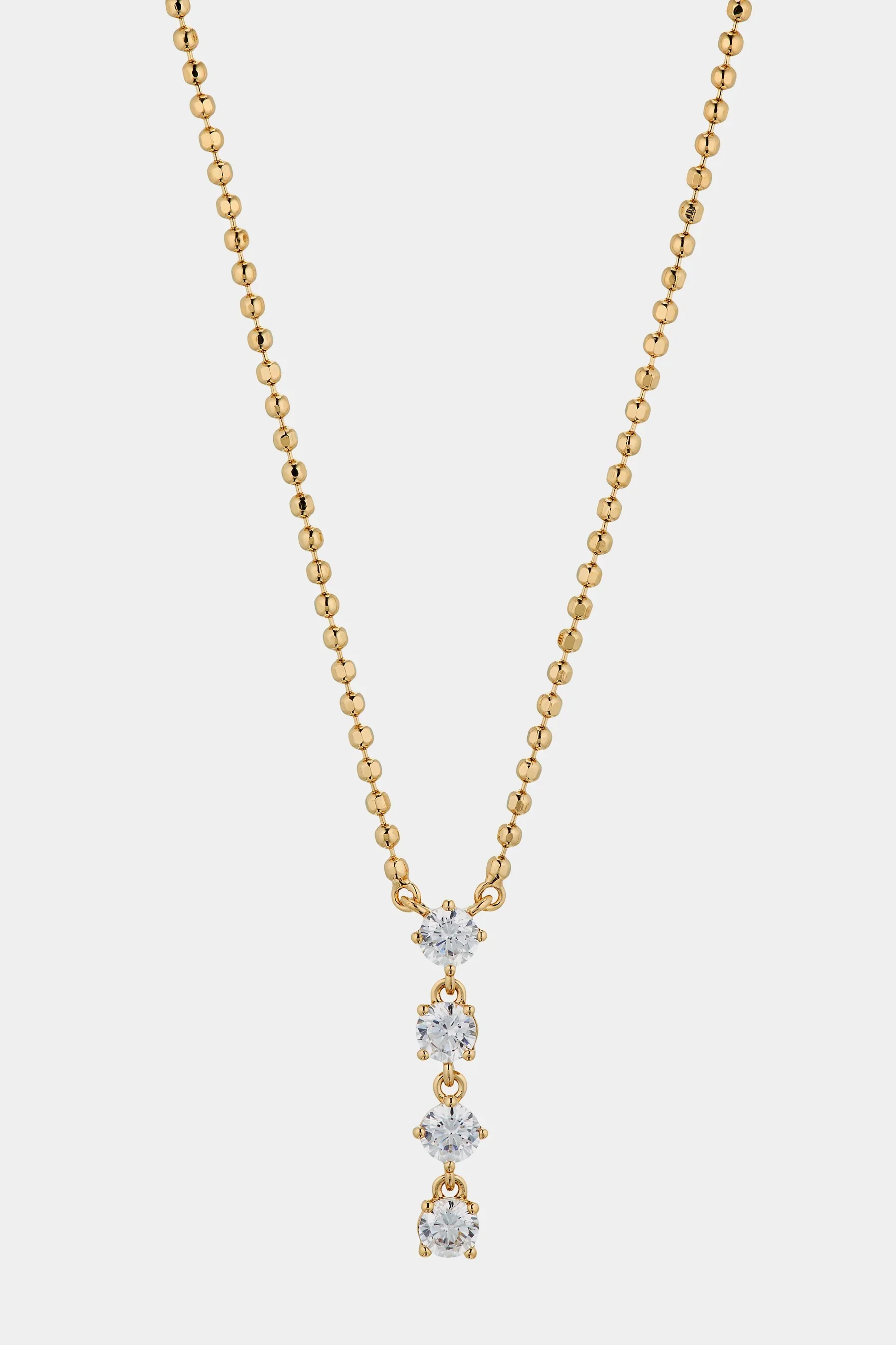 4 Stones Zircon Drop Y Necklace - Image 5