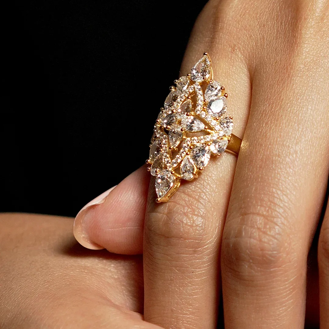 Frosty Glow Zircon Gold Plating Ring - Image 4