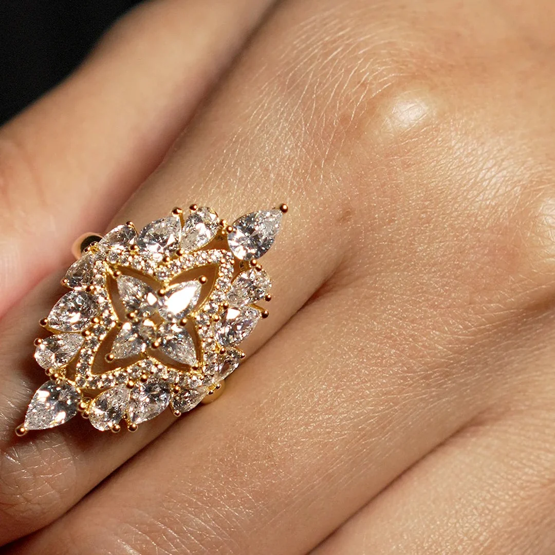 Frosty Glow Zircon Gold Plating Ring - Image 5