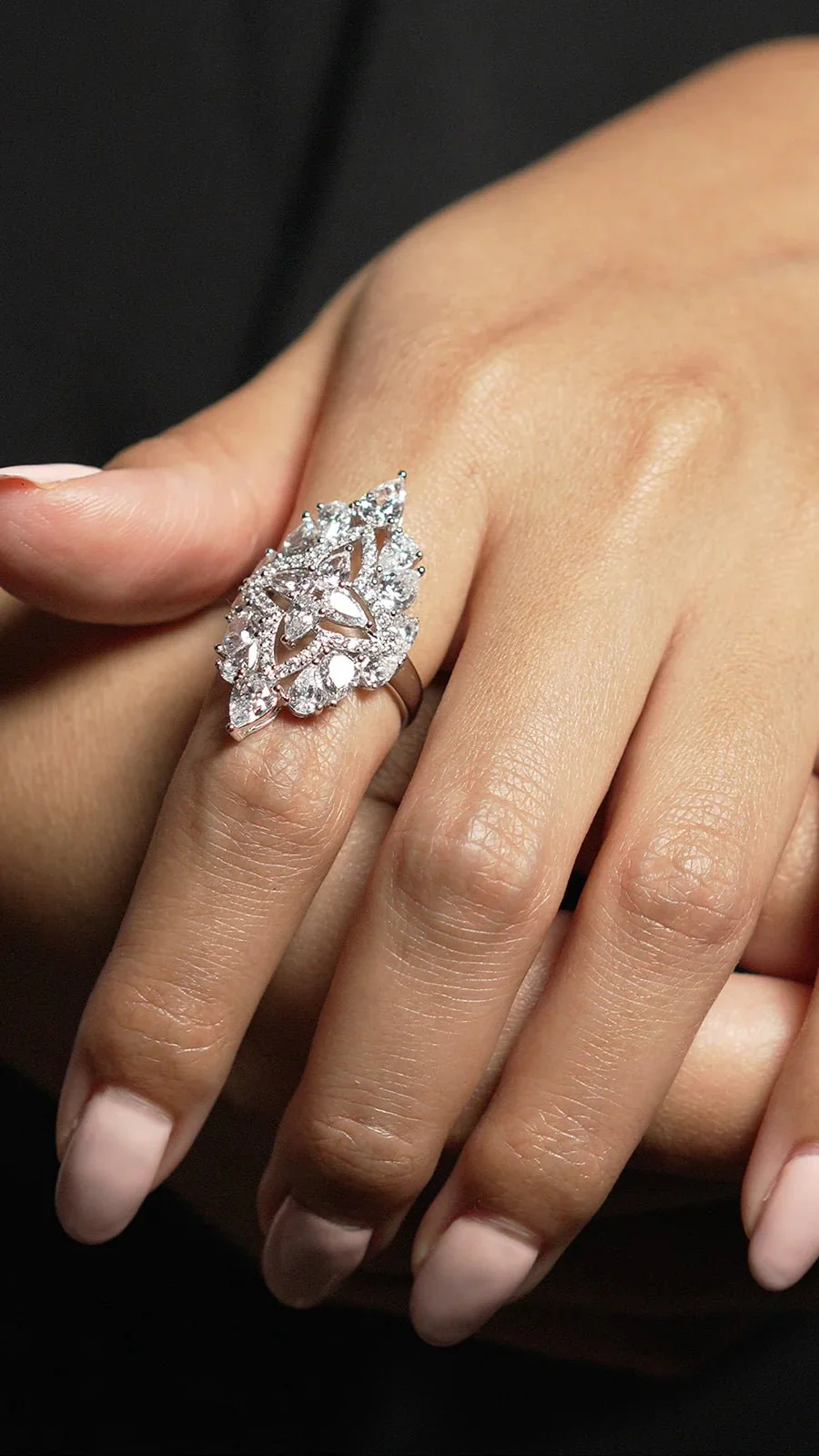 Frosty Glow Zircon Silver Ring - Image 3