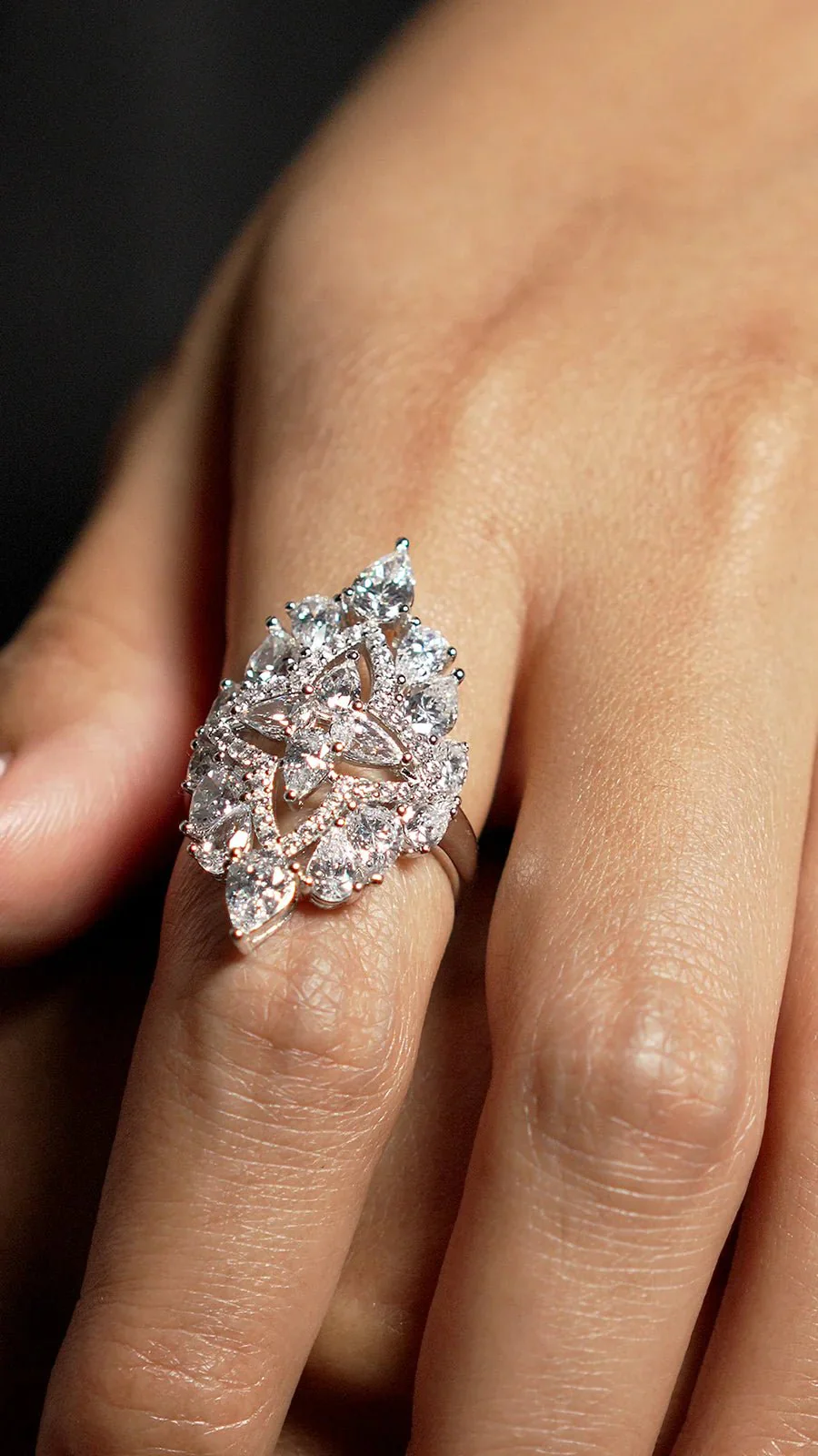 Frosty Glow Zircon Silver Ring - Image 4