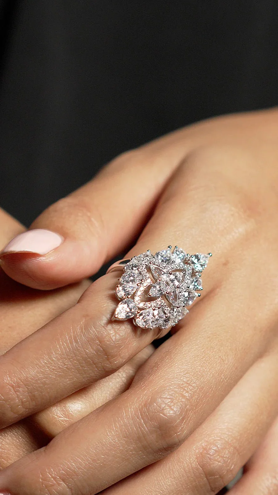 Frosty Glow Zircon Silver Ring - Image 5