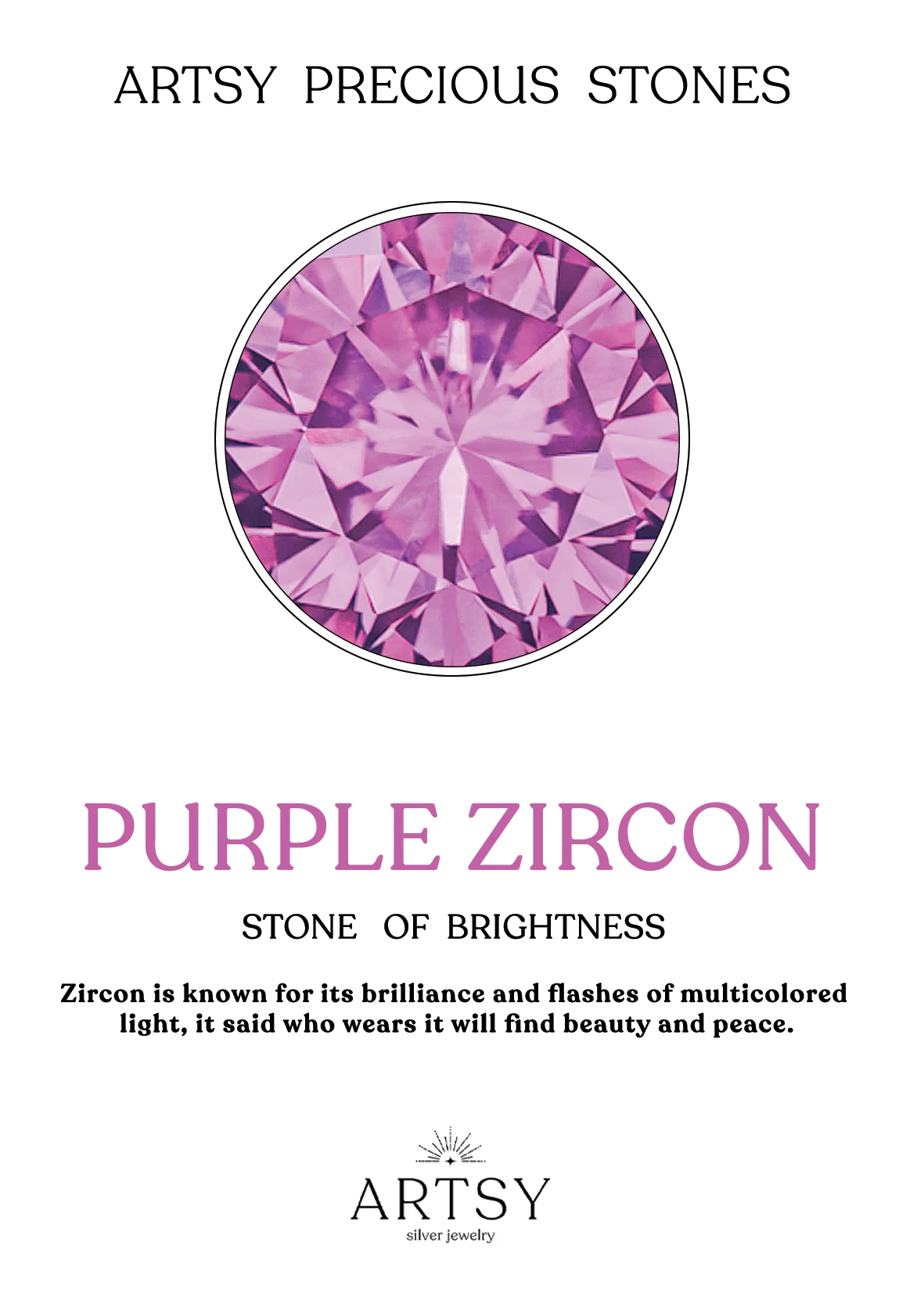 Up Purple Zircon Necklace - Image 5