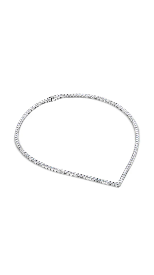 Vee-line Tennis Necklace 3mm Silver 42cm - Image 4