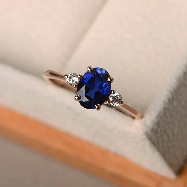 Vintage Promise Blue Sapphire Ring - Image 3