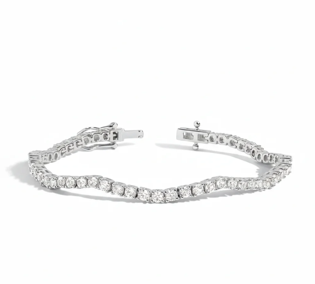 Golden Curve Tennis Bracelet - Image 4
