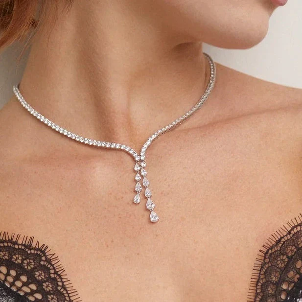 Juliet Lariat Tennis Necklace - Image 2