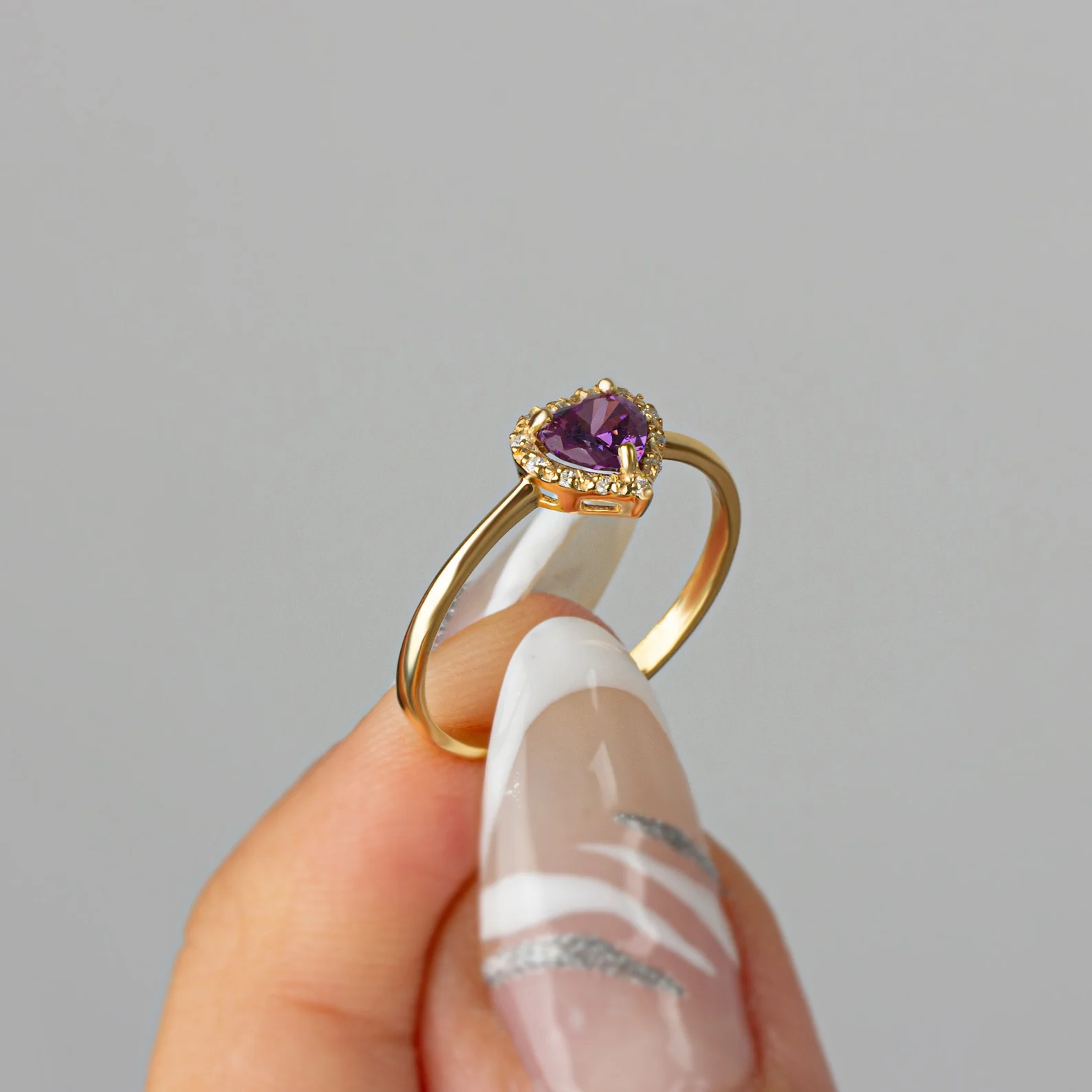 You Amethyst  Heart Ring - Image 4