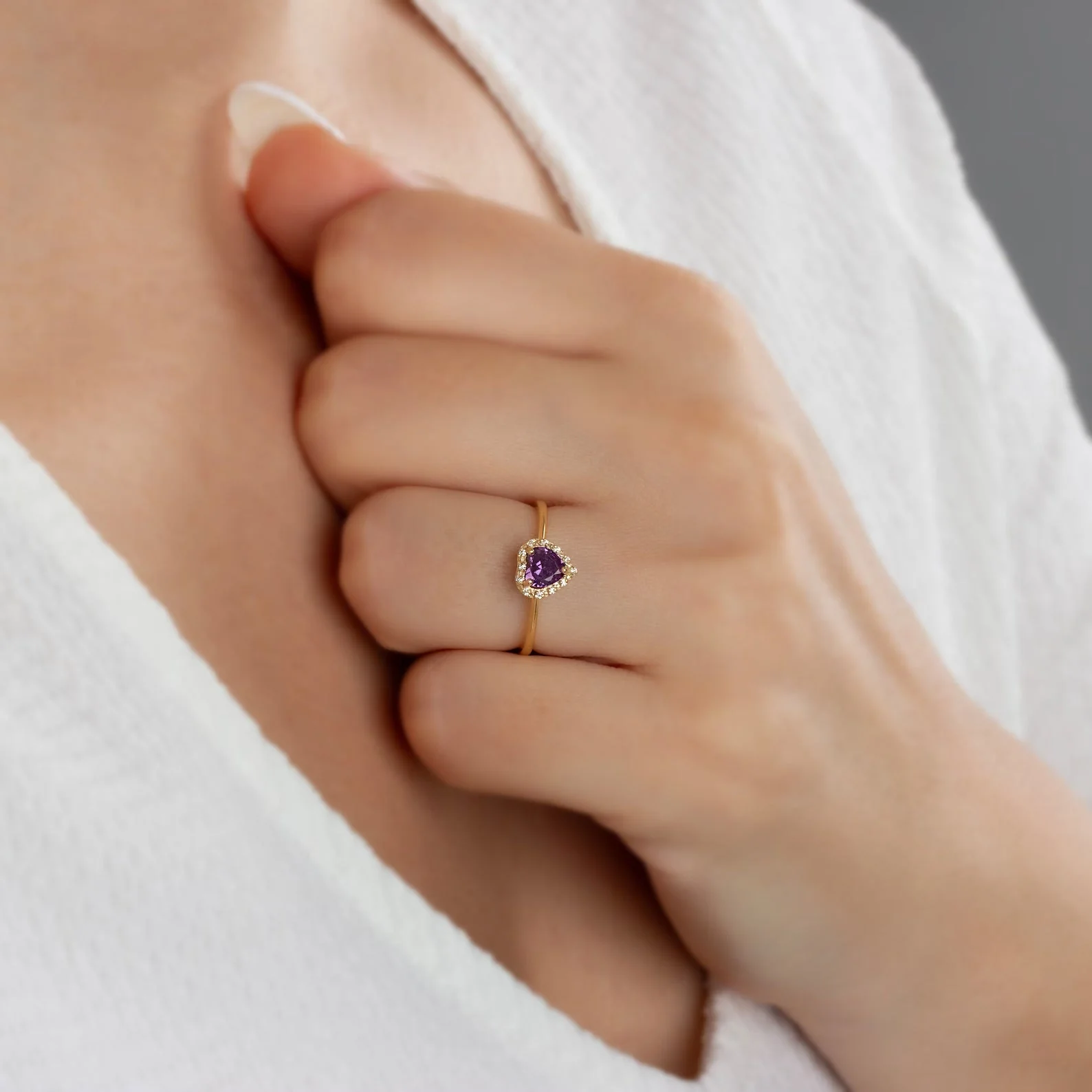 You Amethyst  Heart Ring - Image 5