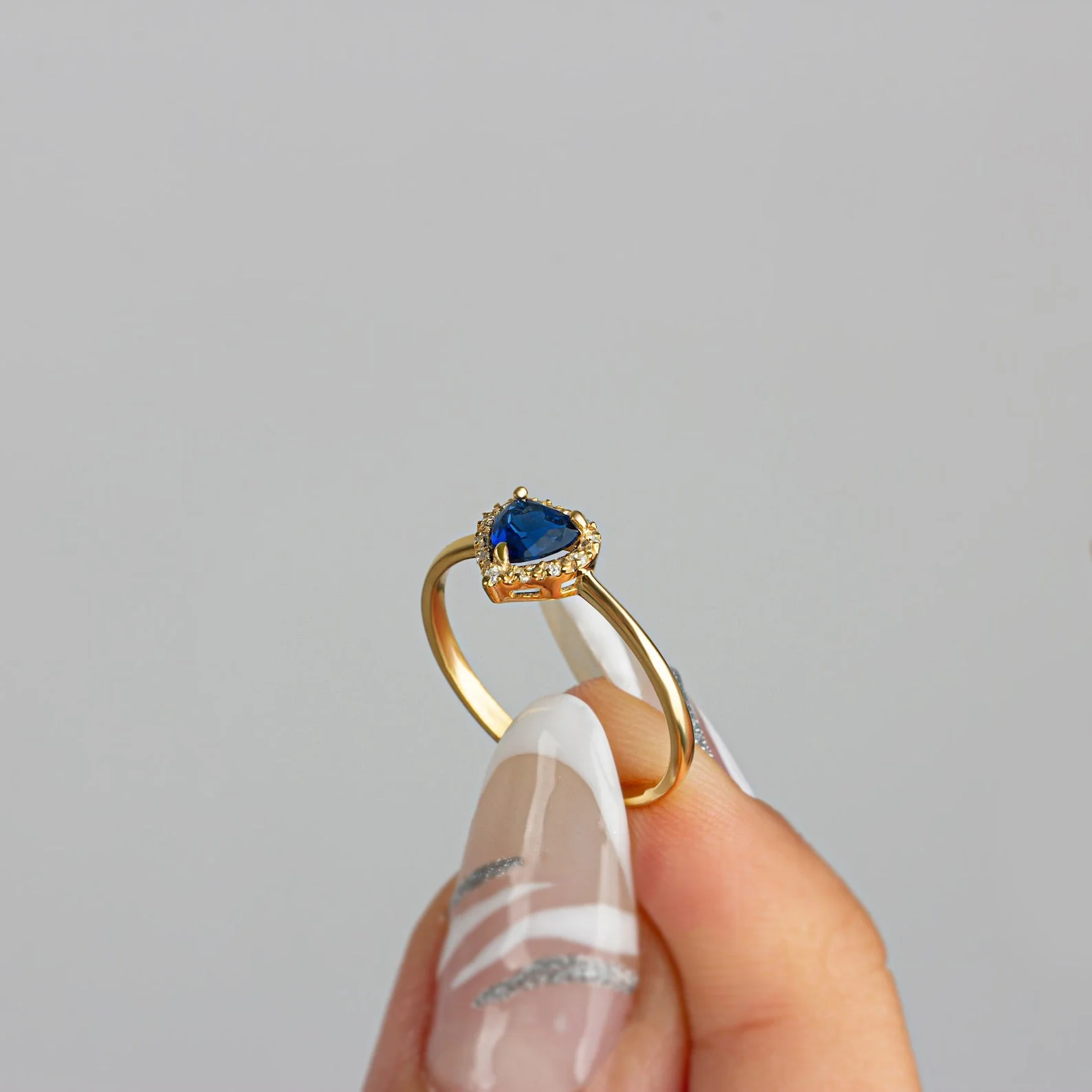 You Blue Sapphire Heart Ring - Image 4
