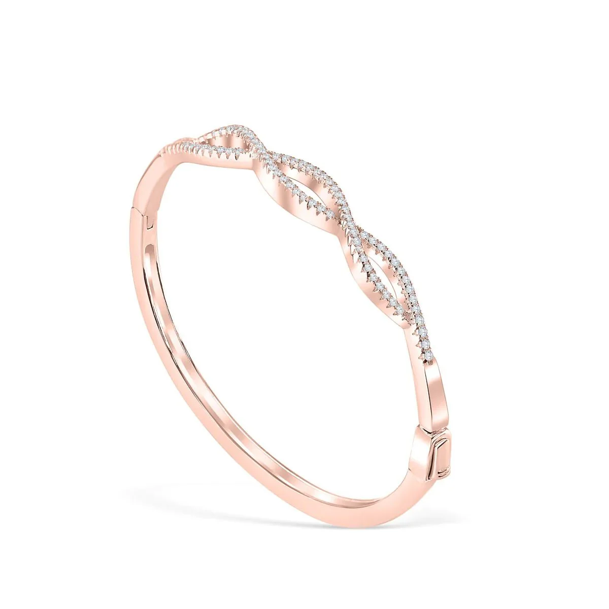 Zircon Stone Interlocking Bangle - Image 5