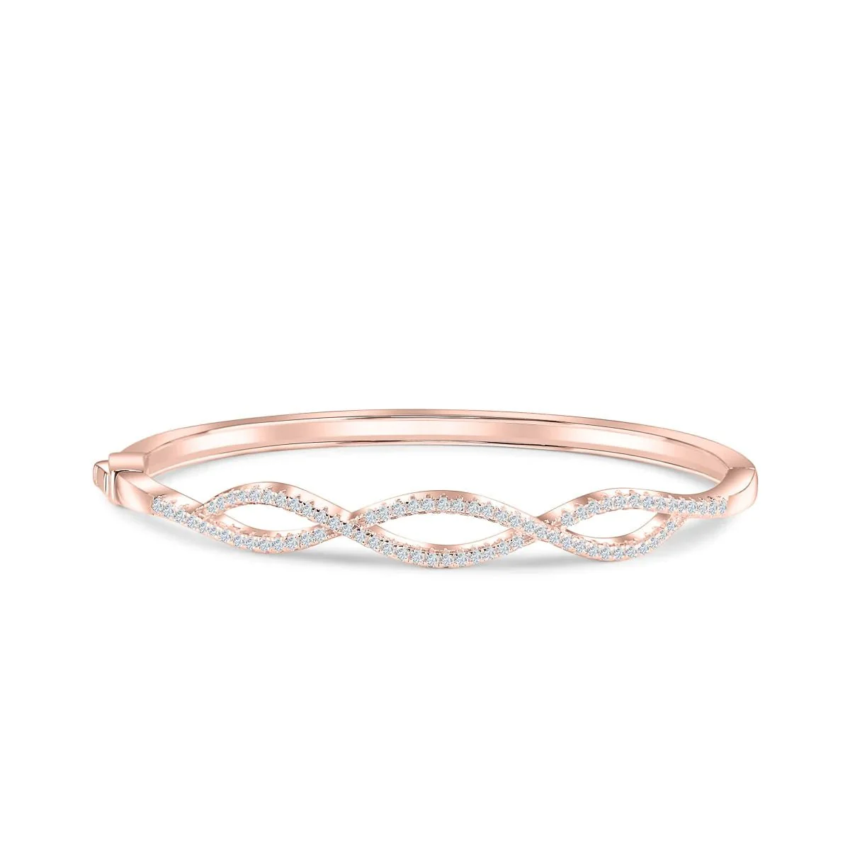 Zircon Stone Interlocking Bangle - Image 6